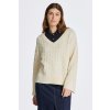 SVETER GANT HERRINGBONE V-NECK CREAM