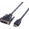 Value DVI prepojovací kábel DVI-D 18 + 1 pól Zástrčka, Zástrčka HDMI-A 1.50 m čierna 11.99.5516 tienený DVI kábel; 11.99.5516