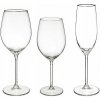 POHÁRE 3 druhy na VÍNO ŠAMPAŇSKÉ sada 18ks