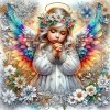 NORIMPEX Diamantové maľovanie Anjelik s dúhovými krídlami 30 x 40 cm