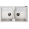 Reginox Amsterdam 860.2 White pure (Granitový dvojdrez disponuje dvoma vaničkami rovnakých rozmerov. Minimálna šírka kuchynskej linky 90 cm. Hĺbka vaničiek 20 cm, biely)