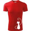 Zamilovaná mačka spredu - Pánske tričko Fantasy športové - 3XL ( Červená )