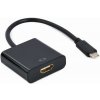 Gembird adaptér USB-C (M) na HDMI (F), 4K@60H, 0,15m kábel, čierny A-CM-HDMIF-04
