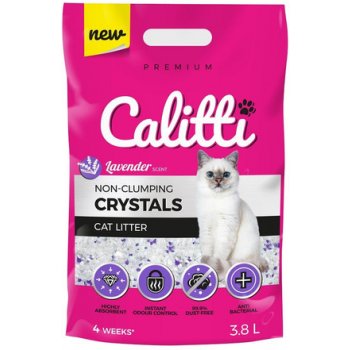 CALITTI Crystals silikónová podstielka pre mačky s vôňou levandule 3,8 l