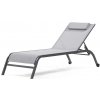 Hector Nastaviteľné záhradné ležadlo Sandy sivé/tmavosivé
