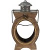 Clayre & Eef Hnedá antik drevený lampáš s kovovými detailmi Paat - 16*12*28 cm - Clayre & Eef