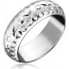 Šperky eshop - Strieborný prsteň 925 - gravírované hviezdy a krúžky H13.11 - Veľkosť: 57 mm