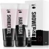BusyB Becky Blossom šampón na vlasy 230 ml + sprchový gél 230 ml + krém na ruky 8 ml sada