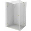 Mexen Lunar-B, výklopný sprchový kút ľavý 80 x 70 cm, 8mm číre sklo, zlatý kartáčovaný - 832-080-070-55-00-L