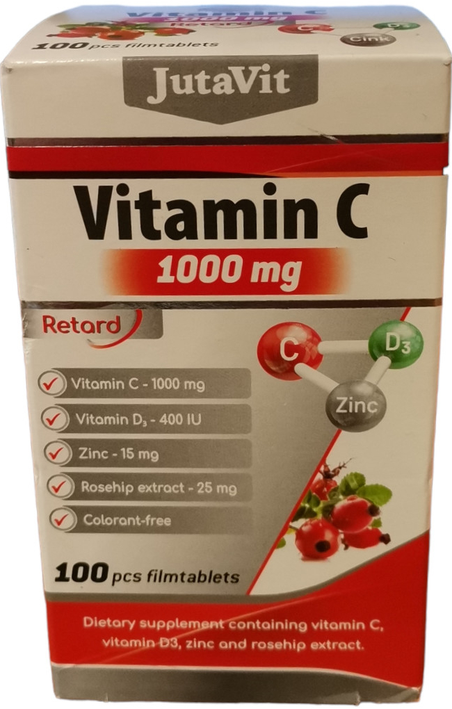 JutaVit Vitamín C 1000 mg + D3 2000 IU duo plus so zinkom, bioflavonoidmi a  šípkami 100 tabliet od 12,37 € - Heureka.sk