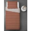 Bavlnené obliečky - pásiky škorica, Vankúš - 90 x 70 cm, Paplón - 220 x 140 cm