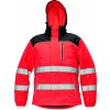 CERVA KNOXFIELD HI-VIS / Zimná reflexná bunda s kapucňou - červená L