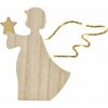EMOS LED dekorácia drevená – anjel, 13 cm, 2x AAA, vnútorný, teplá biela, časovač DCWW43