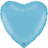 Fóliový balón srdce svetlomodrá saténová 46cm