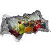 Nálepka 3D diera Ovocie a zelenina 95x73 cm