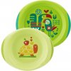 Chicco jídelní sada talíř 22 cm a miska 15 cm 2 ks