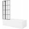 Mexen Vega vaňa 150x70 cm s panelom a zástenou 80 cm, čierny vzor 550115070X9408117077