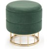 Halmar Taburet Minty s úložným prostorem, tmavě zelená / zlatá