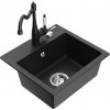 MEXEN/S MEXEN/S - Milo granitový drez 1-miska vrátane batérie Carla, čierna/strieborná metalík 6505-73-670700-70