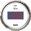 KUS Ukazovateľ tlaku oleja digitálny 0-5 bar, biely číselník, nerezový rám 52 mm K-Y15115 CEPR-WS-0-5