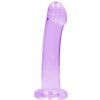 Gélové dildo RealRock Crystal Clear Non Realistic 7″ fialové, dildo s prísavkou 19 x 3,5 cm