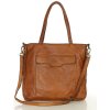 MARCO MAZZINI Dámska kožená shopper kabelka s vreckami | camel v252b