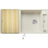 Blanco AXIA III XL 6 S biela soft + drevená krájacia doska 527052 + Blanco MIDA-S chróm 521454