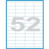Samolepiace etikety, dĺžka 52,5 mm, šírka 21,2 mm, 52 ks na archu A4, 100 listov/bal.