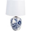 Vidiecka stolná lampa modrá keramika