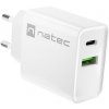 Natec RIBERA nabíjačka 20W, 1x USB-A + 1X USB-C, biela NUC-2061