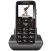 EVOLVEO EasyPhone, mobilný telefón pre seniorov s nabíjacím stojanom (čierny) EP-500-BLK