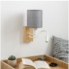 Brilagi - LED Nástenná lampa NUBILA WOOD 1xE27/25W/230V + LED/3W dub/šedá BG1565+BG1582 + záruka 3 roky zadarmo