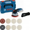 Bosch Akumulátorová excentrická brúska GEX 18V-125, L-Boxx, solo + súprava brúsnych mriežok 0615A5004H