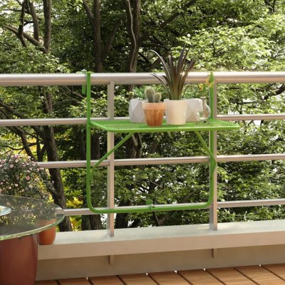 Prolenta Balkónový stôl Prolenta Premium zelený 60x40 cm oceľ