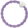 By Eloise London Metallic Silver Heart náramok / gumička do vlasov lilac