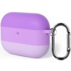 AppleMix Puzdro / obal pre Apple AirPods Pro 3 - silikónové s gradientom troch farieb - hrúbka 2,3 mm - s karabínkou - fialové