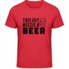 Akciové Gildan Soft-Style Tričko - Nápis - Tento chlap potrebuje Pivo - Červená - 3XL - Pánske
