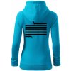 Jazvečík dlhý - Mikina dámska trendy zipper s kapucňou - XL ( Svetlý tyrkys )