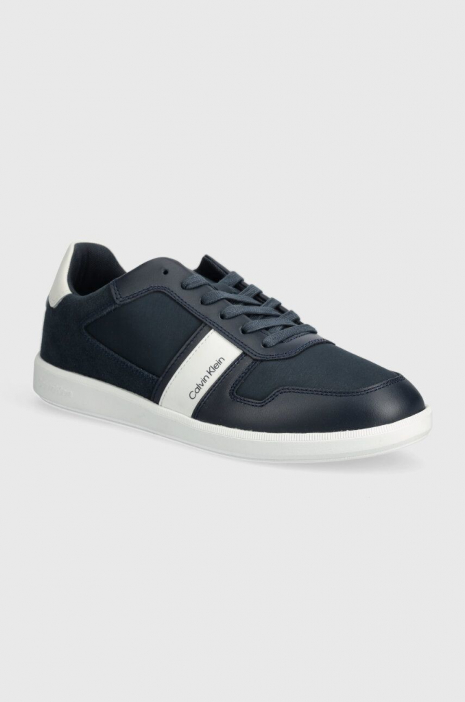 Calvin Klein sneakersy low top lace up mix uk HM0HM00491 tmavomodrá