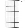 MEXEN - KIOTO Sprchová zástena WALK-IN 100x200 cm 8 mm, čierna, čierny vzor 1 800-100-101-70-77