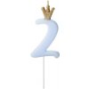 Albi Sviečka tortová modrá s korunkou číslo číslo 2