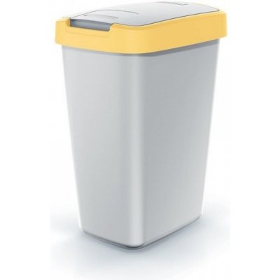 Rauman Odpadkový kôš s farebným vekom, 12 l žltá / sivá