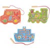 Bigjigs Toys Dřevěný magnetický labyrint Oranžová lokomotiva