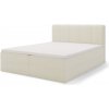 Čalúnená boxspring posteľ Silco - krémová Rozmer: 160x200