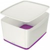 Leitz Úložný box s vekom MyBox, veľkosť L biela/purpurová
