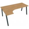 Pracovný stôl UNI A, ergo, pravý, 180x75,5x120 cm, dub/čierna