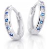 Cutie Jewellery Detské náušnice z bieleho zlata krúžky C3342B-Blue Dark
