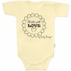 Body krátky rukáv Baby Nellys Made with love žltá