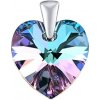 Silvego Strieborný prívesok SRDCE 14mm so Swarovski® Crystals Vitrail Light LSW095P