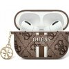 Guess Guess GUA2P4RPSW kryt na AirPods 1/2 hnědý/hnědý přívěsek s potiskem 4G